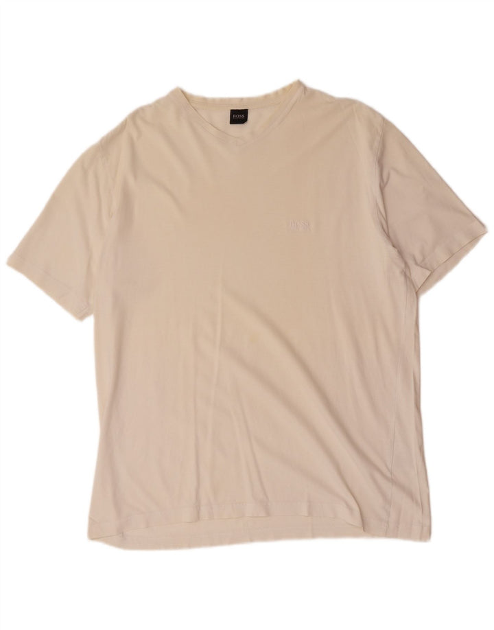 Hugo Boss Herren T-Shirt Top XL Weiße Baumwolle