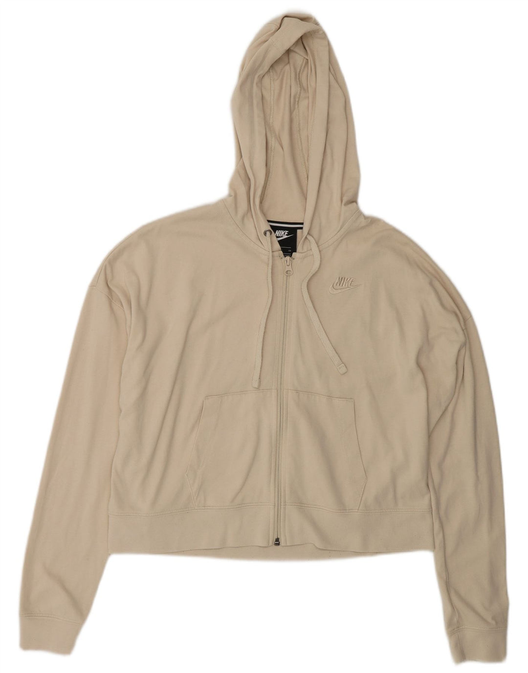 Nike Damen-Pullover mit übergroßem Reißverschluss und Kapuze, Gr. 10, Größe S, Beige, Polyester