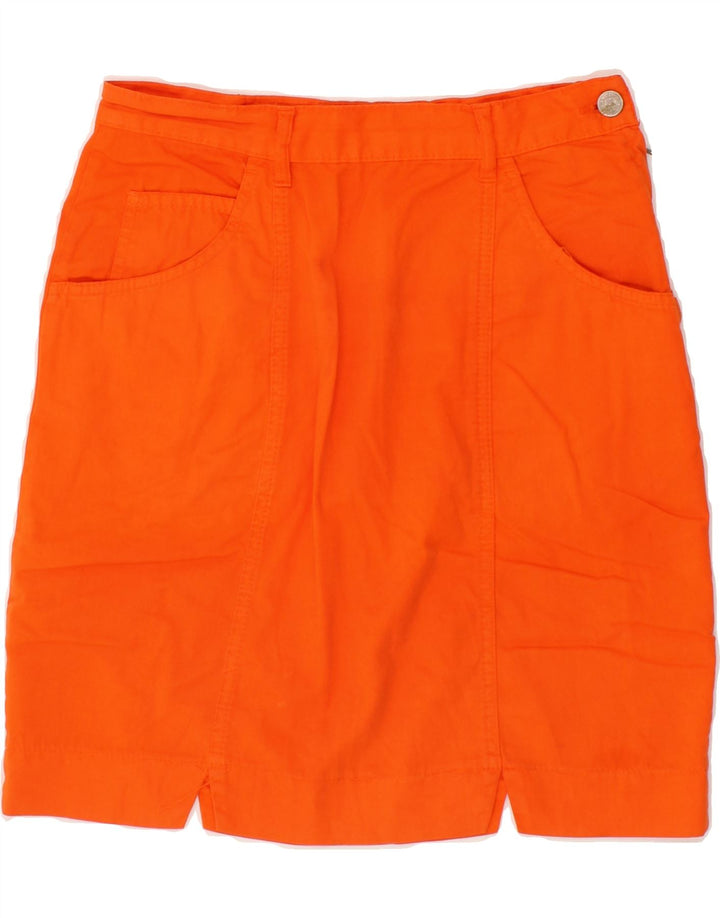 STEFANEL Womens A-Line Skirt W28 Medium Orange Cotton Vintage Stefanel and Second-Hand Stefanel from Messina Hembry 