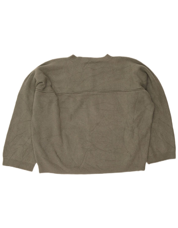 Zara Damen-Pullover, übergroß, Knopfkragen, Gr. 40, Größe L, Khaki, Viskose