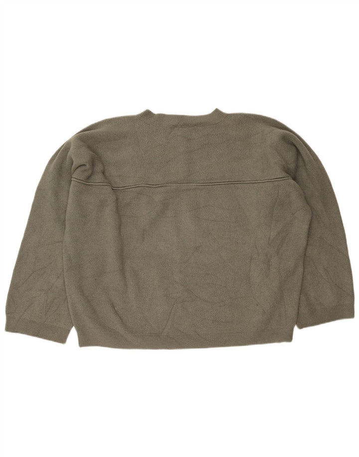 Zara Damen-Pullover, übergroß, Knopfkragen, Gr. 40, Größe L, Khaki, Viskose