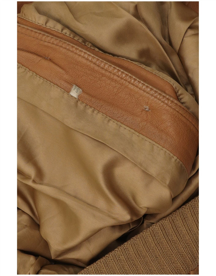 Vintage Herren Lederjacke IT 54 2XL Braun