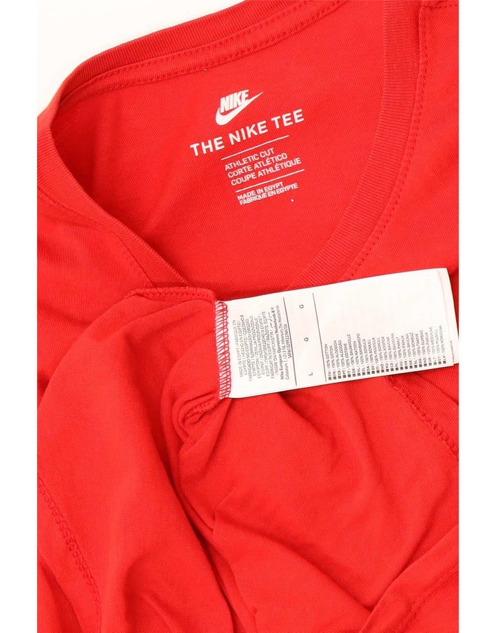Nike Herren Athletic Cut T-Shirt Top Große rote Baumwolle