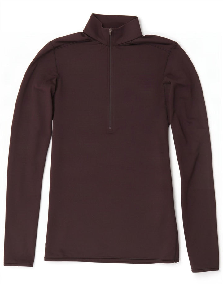 Zara Damen-Pullover-Trainingsanzugoberteil mit Reißverschluss und Halsausschnitt, Gr. 10, Größe S, Schwarz, Polyester
