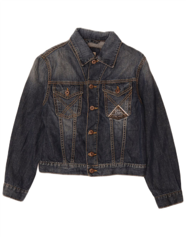 Roy Rogers Damen Crop Denim Jacke UK 8 Small Blaue Baumwolle