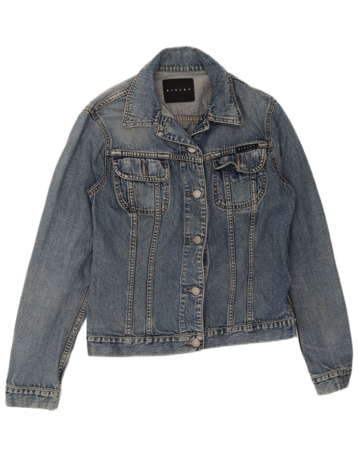 Sisley Damen Jeansjacke UK 10 Small Blaue Baumwolle