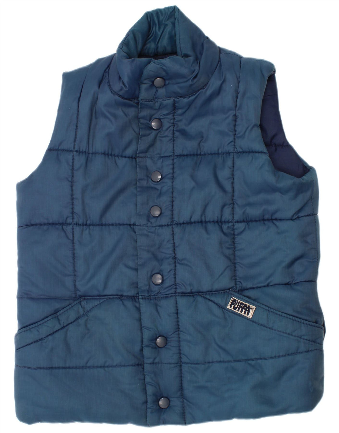 Puffa Wattierte Weste für Jungen, 7–8 Jahre, groß, blaues Nylon