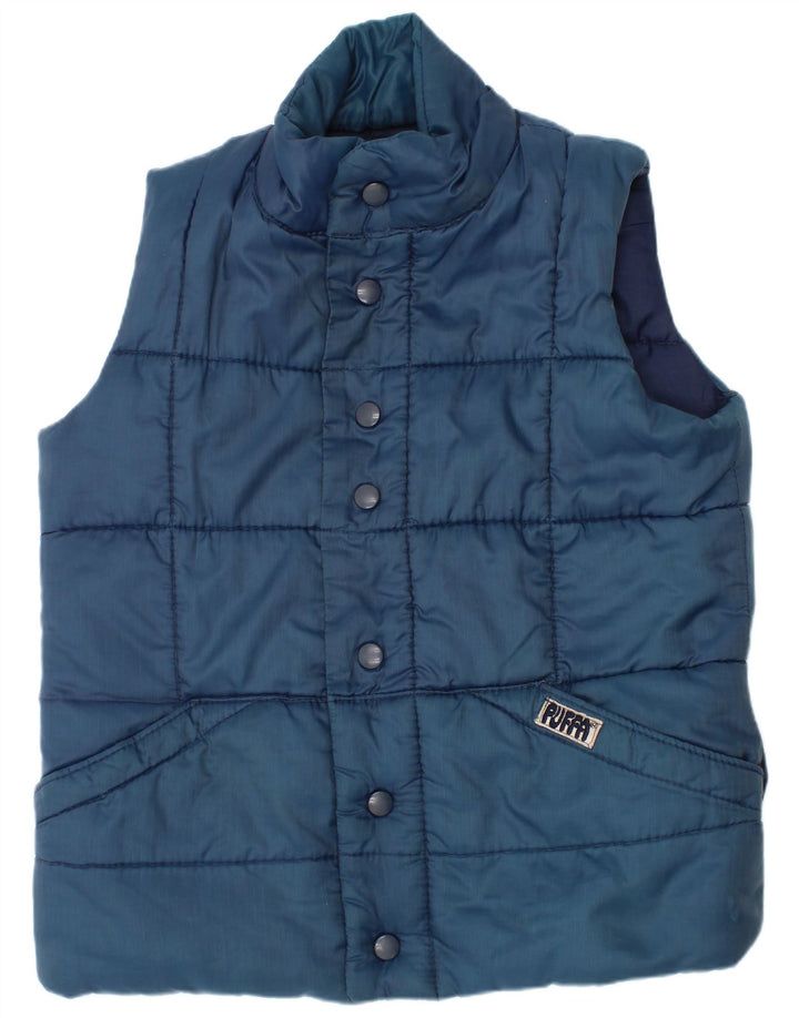 Puffa Wattierte Weste für Jungen, 7–8 Jahre, groß, blaues Nylon