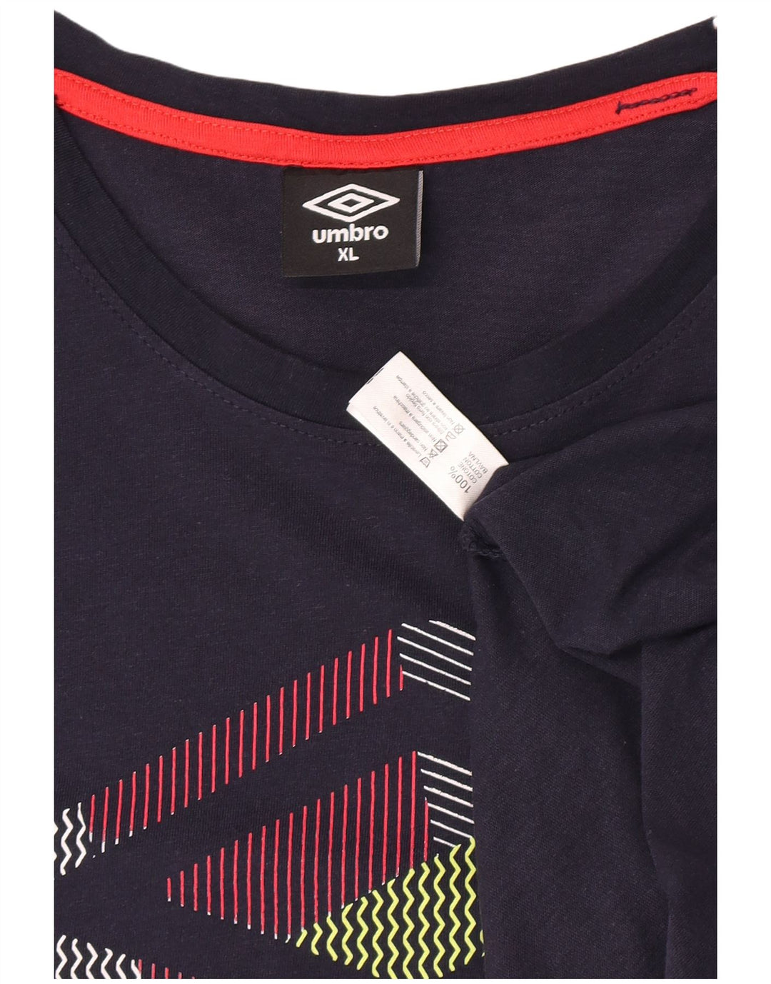 Umbro Damen Grafik-T-Shirt-Oberteil XL aus marineblauer Baumwolle
