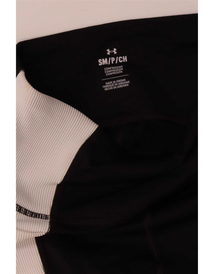 Under Armour Damen Leggings UK 8 Small Schwarz Colourblock Polyester