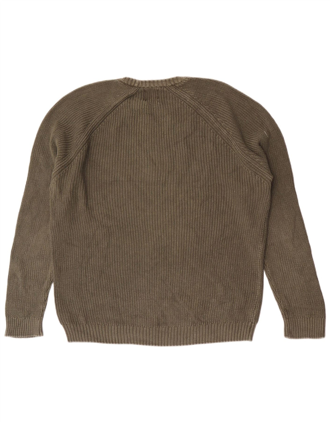 Zara Herren-Pullover mit Rundhalsausschnitt, groß, grüne Baumwolle