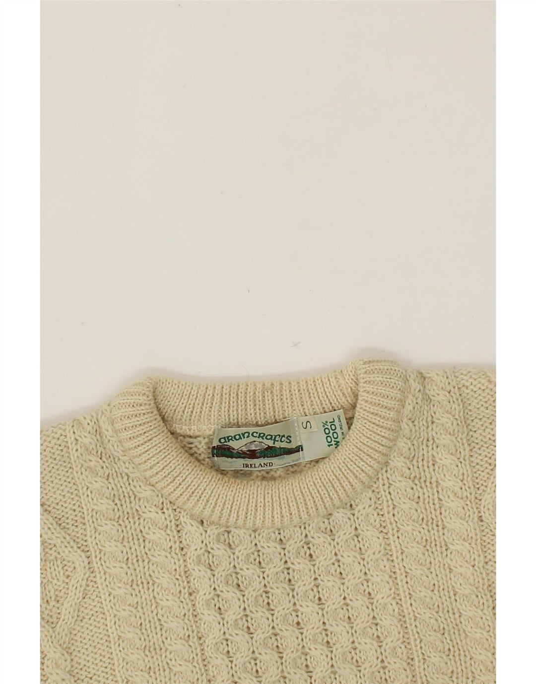 ARANCRAFTS Damen-Pullover mit U-Boot-Ausschnitt, Gr. 10, Beige, Wolle