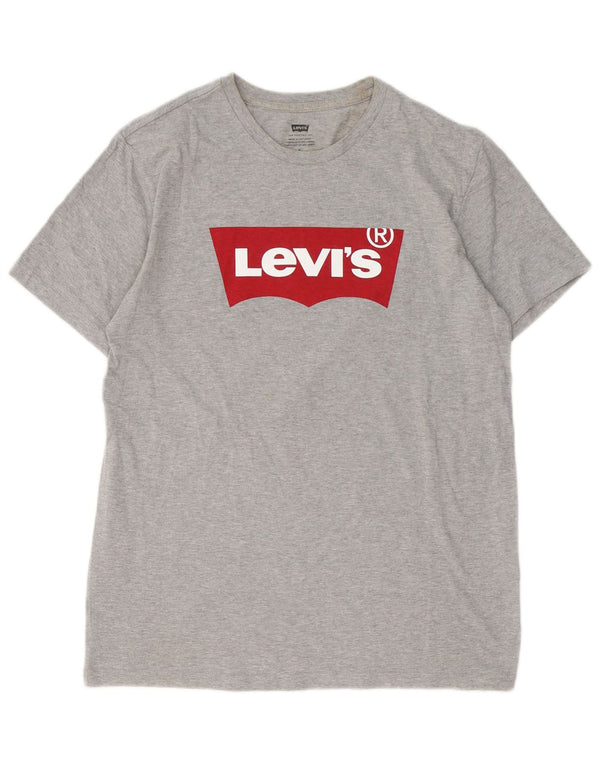 Levi's Herren-T-Shirt mit Grafik, mittelgrau gesprenkelte Baumwolle