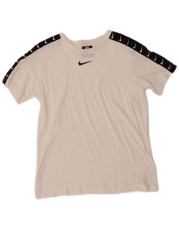 Nike Jungen-T-Shirt mit Grafik, 13–14 Jahre, XL, weiße Farbblock-Baumwolle