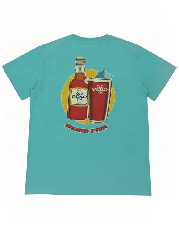 Weird Fish Mens Graphic T-Shirt Top Medium Turquoise Cotton