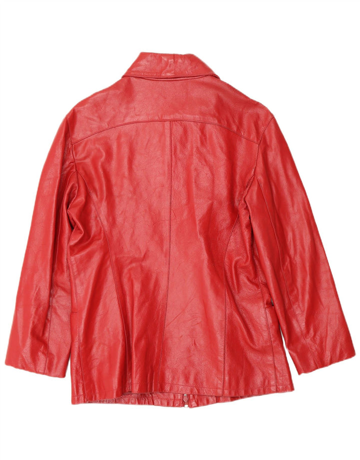 Vintage Damen Lederjacke UK 14 Mittelrotes Leder