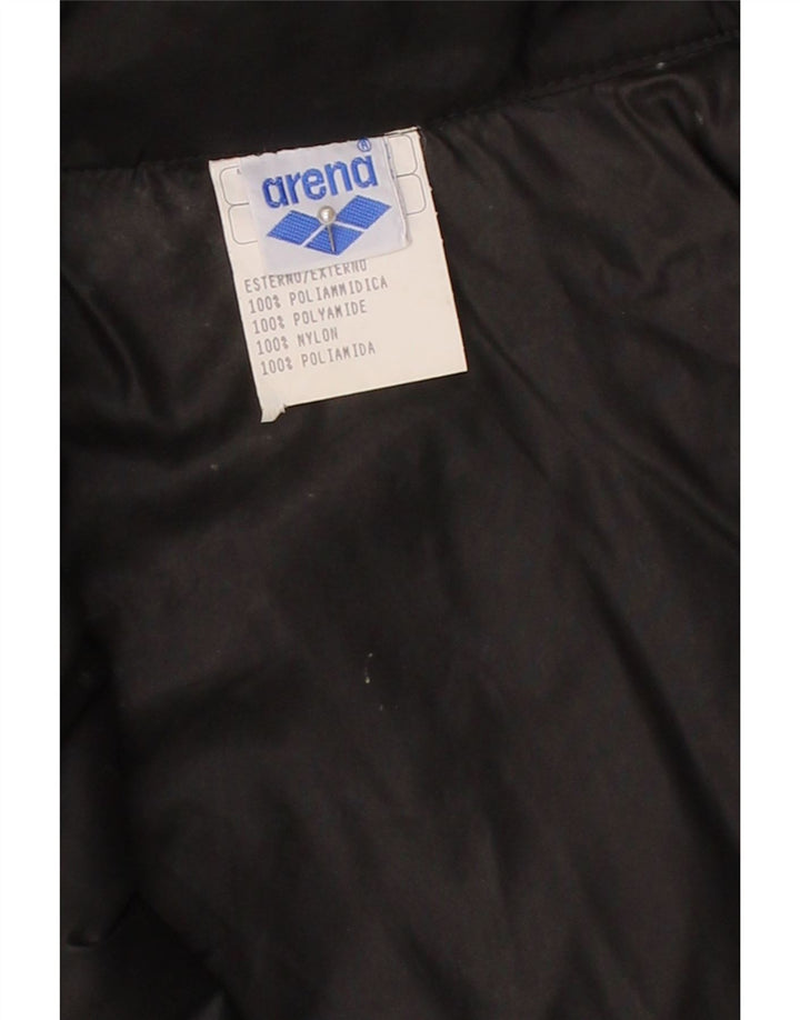ARENA Mens Graphic Tracksuit Top Jacket 2XL Black Colourblock Polyamide Vintage Arena and Second-Hand Arena from Messina Hembry 
