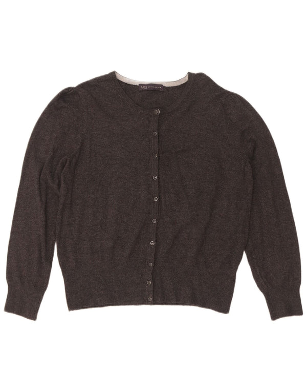Marks & Spencer Damen Strickjacke Pullover UK 14 Mittelgraue Viskose