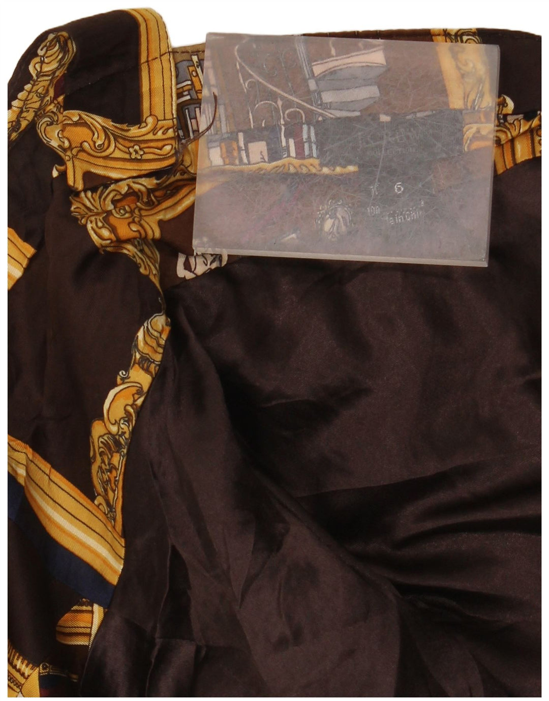 J. Crew Damen-Neckholderkleid mit abstraktem Muster, US 6, mittelbraune Seide