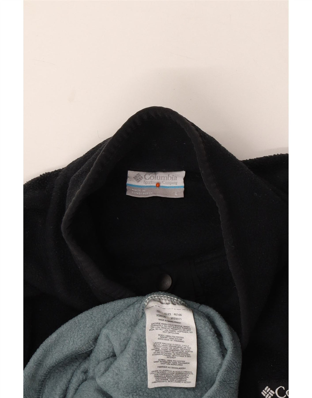 COLUMBIA Damen-Fleecepullover mit Knopfkragen, UK 14, Größe L, Schwarz, Farbblock