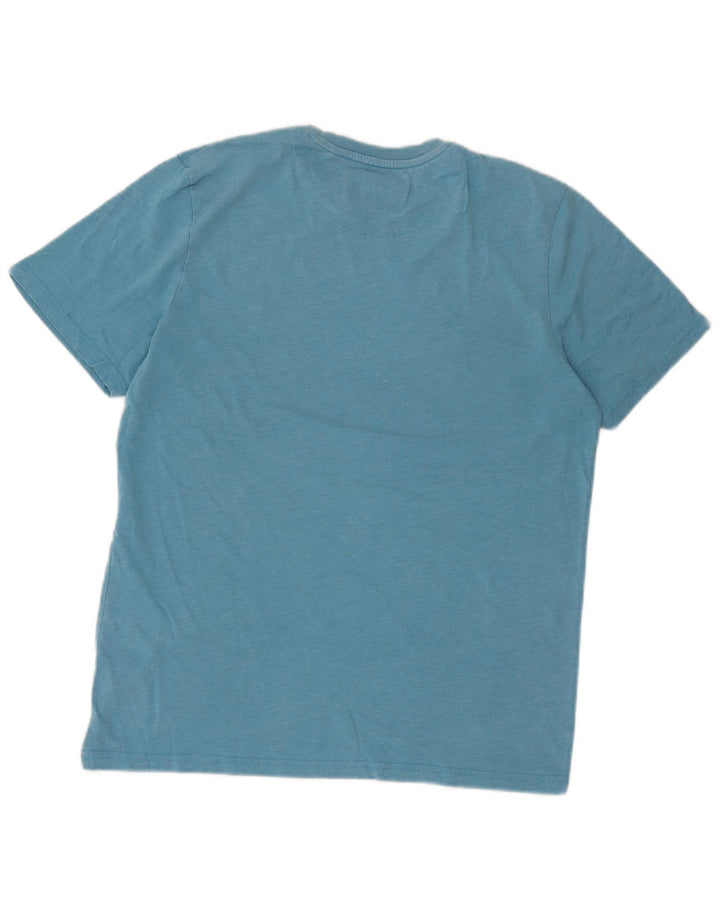 Lyle & Scott Herren T-Shirt-Oberteil aus mittelblau gefleckter Baumwolle