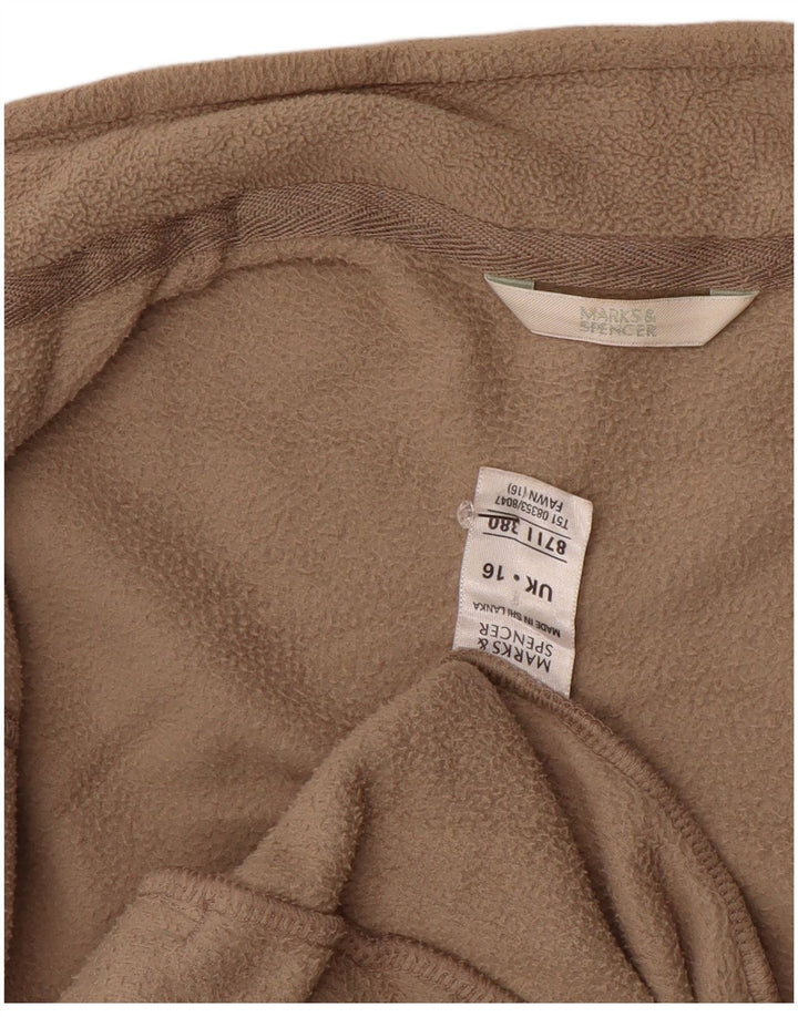 Marks & Spencer Damen Fleeceweste UK 16 Large Beige Polyester