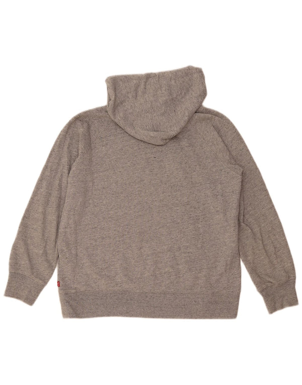 Levi's Damen-Kapuzenpullover mit Grafik, UK 14, mittelgrau gefleckte Baumwolle