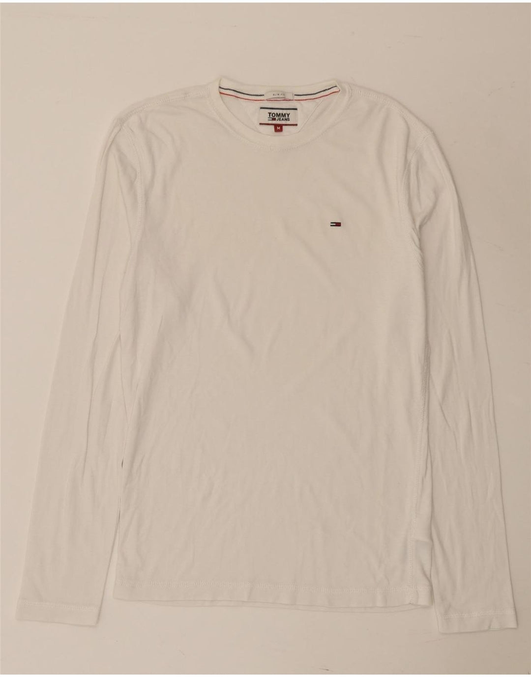 Tommy Hilfiger Herren Slim Fit Top Langarm Mittelweiß Baumwolle