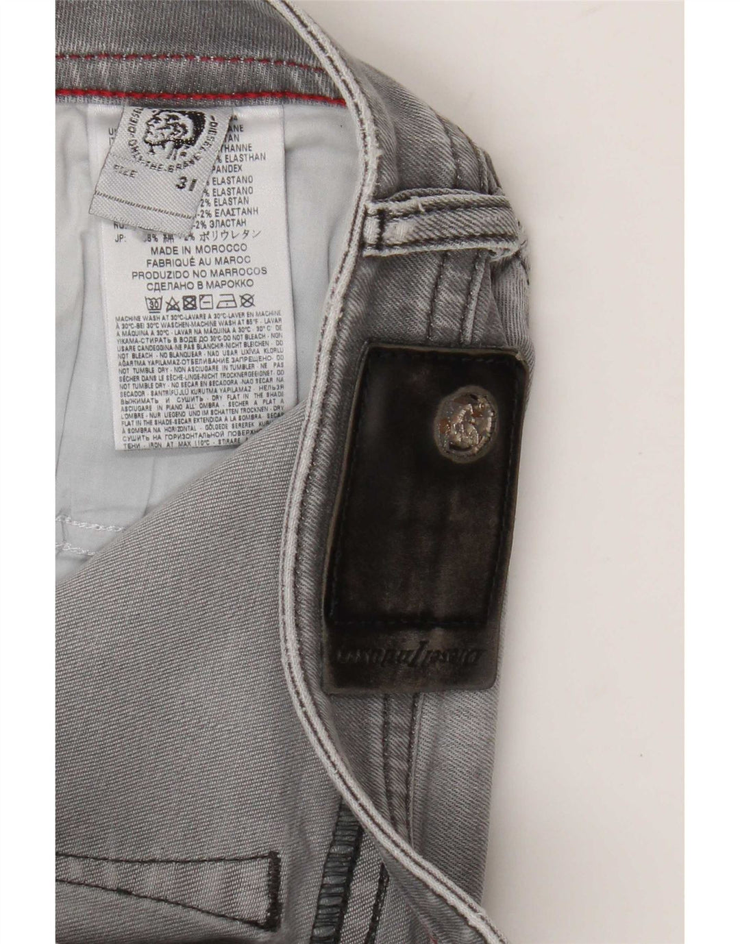 Diesel Herren Buster Regular Tapered Jeans W31 L29 Graue Baumwolle