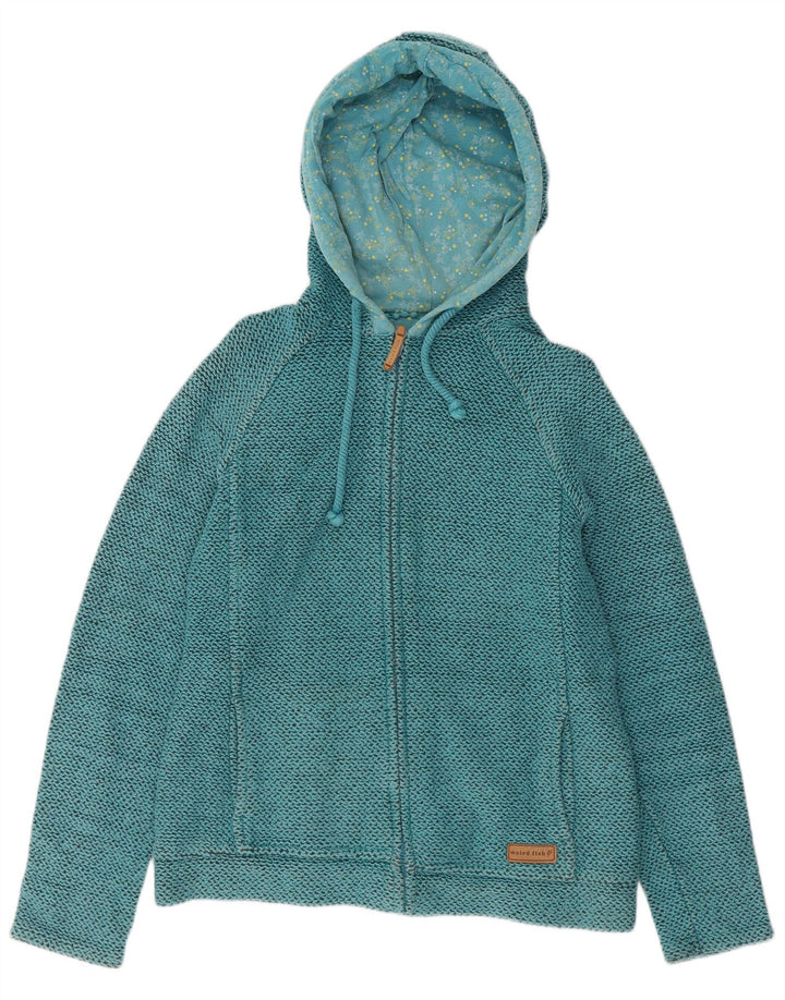 Weird Fish Damen-Kapuzenpullover mit Reißverschluss, UK 12, mittelblaue Baumwolle