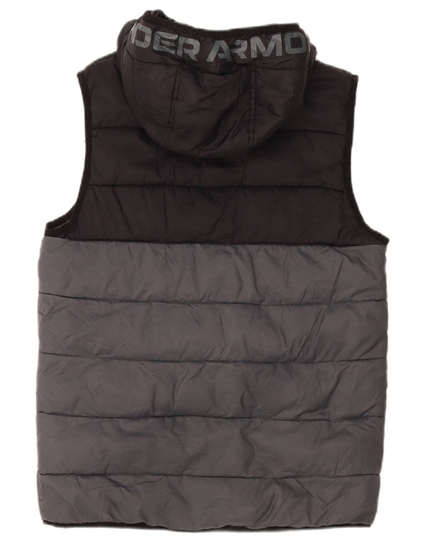 UNDER ARMOUR Wattierte Weste für Jungen mit Kapuze, 11–12 Jahre, Größe L, Schwarz, Farbblock