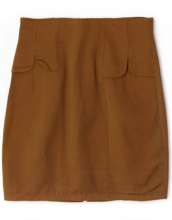 Vintage Damen Bleistiftrock Small W25 Beige