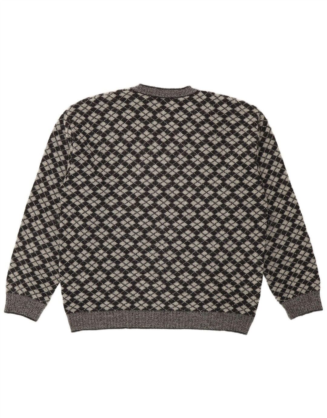 Gioferrari Herren-Pullover mit V-Ausschnitt IT 54 XL Grau Argyle/Diamant