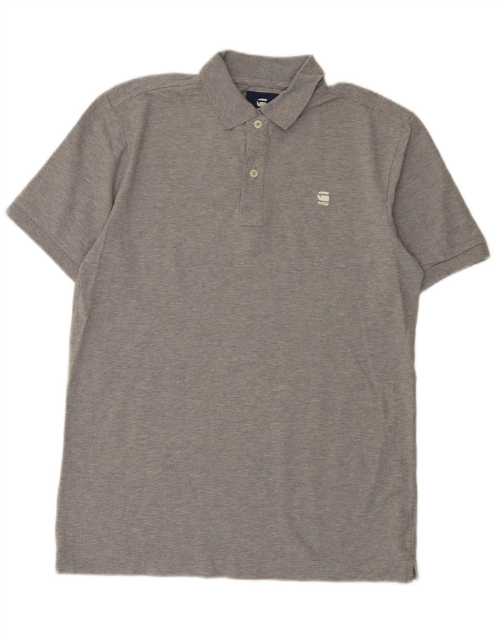 G-Star Herren-Poloshirt aus mittelgrauer Baumwolle