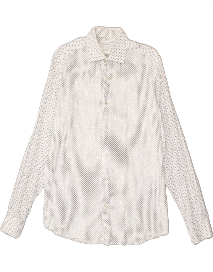 MASSIMO DUTTI Mens Shirt Size 40 Medium White Spotted | Vintage Massimo Dutti | Thrift | Second-Hand Massimo Dutti | Used Clothing | Messina Hembry 