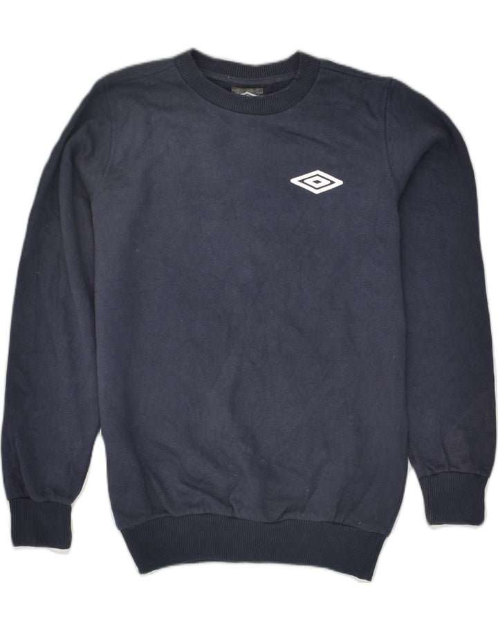 UMBRO Boys Sweatshirt Jumper 11-12 Years Navy Blue Cotton | Vintage Umbro | Thrift | Second-Hand Umbro | Used Clothing | Messina Hembry 