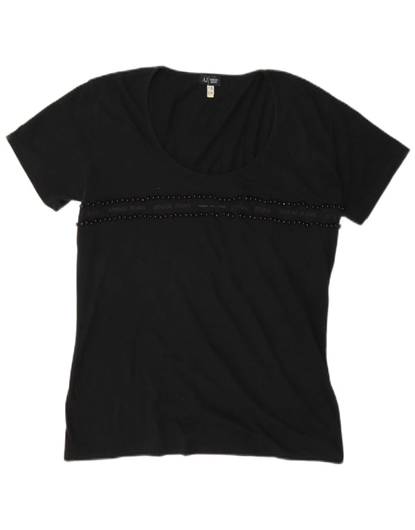 Armani Jeans Damen T-Shirt Top EU 46 XL Schwarz
