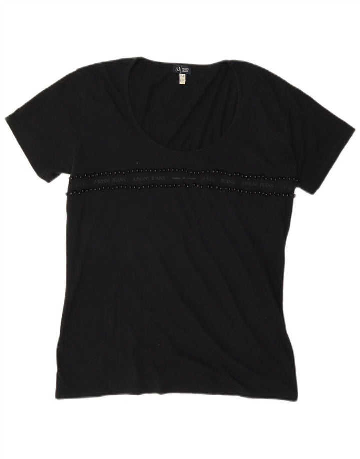 Armani Jeans Damen T-Shirt Top EU 46 XL Schwarz