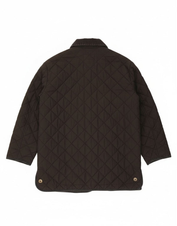 Vintage Damen Steppjacke IT 48 XL Schwarz Baumwolle