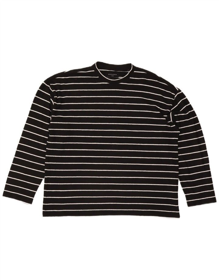 All Saints Damen-Übergröße, UK 16, großes, schwarz gestreiftes Polyester