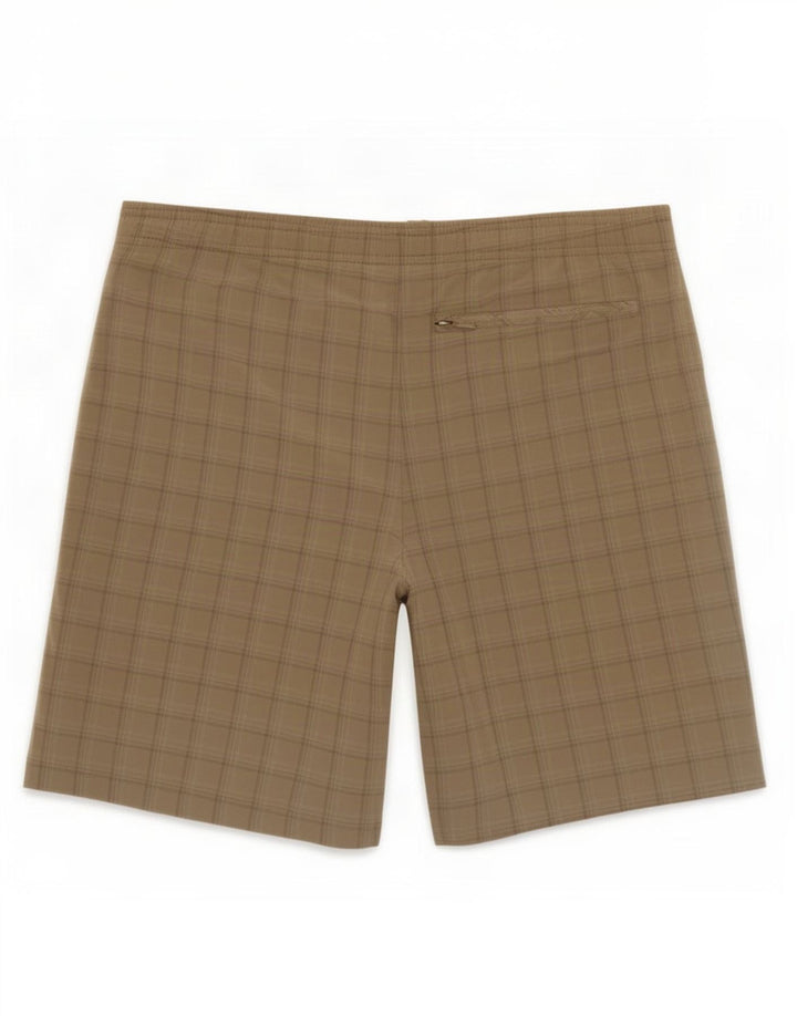 Adidas Herren-Badeshorts, groß, beige, kariert, Polyester