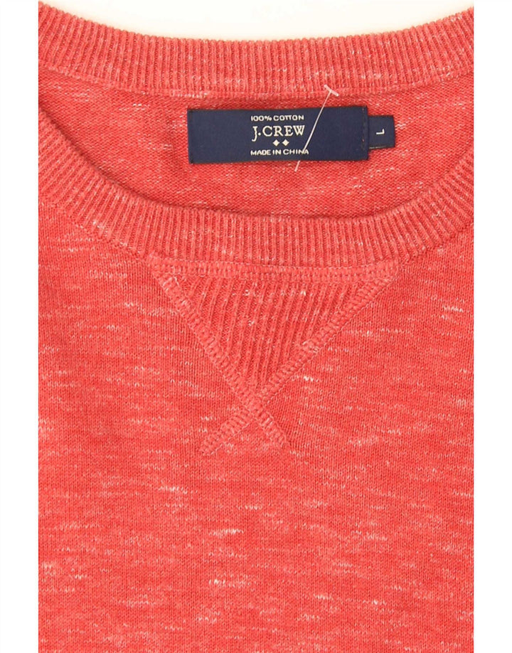 J. Crew Herren-Pullover mit Rundhalsausschnitt, groß, rot gesprenkelte Baumwolle