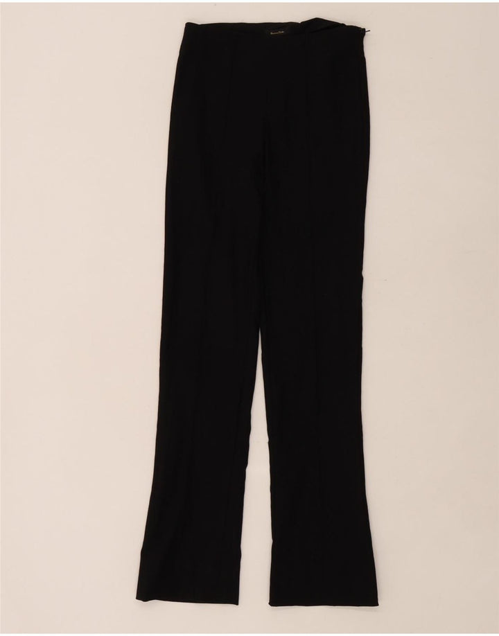 Massimo Dutti Damen Bootcut-Hose EU 34 2XS W26 L30 Schwarze Viskose