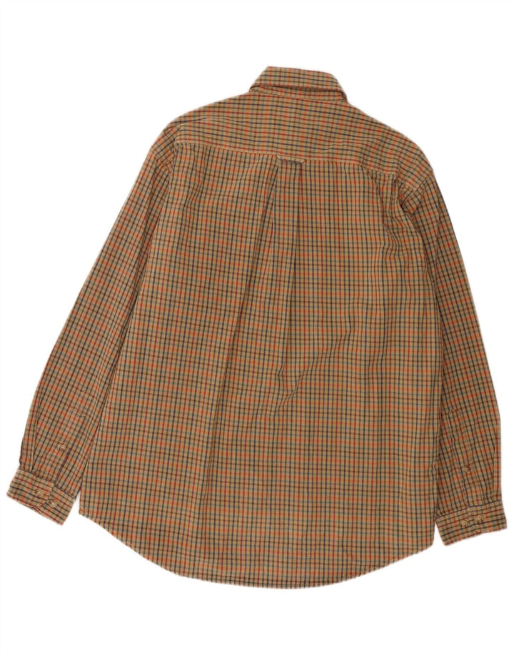Orvis Herrenhemd aus mittelgrauer Gingham-Baumwolle in Khaki