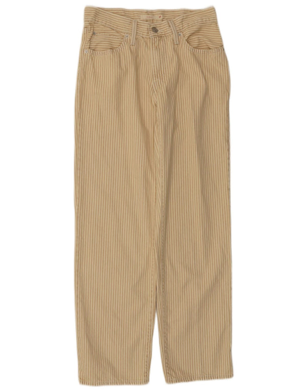 LEVI'S Gerade Damen-Freizeithose W27 L31 Beige gestreifte Baumwolle