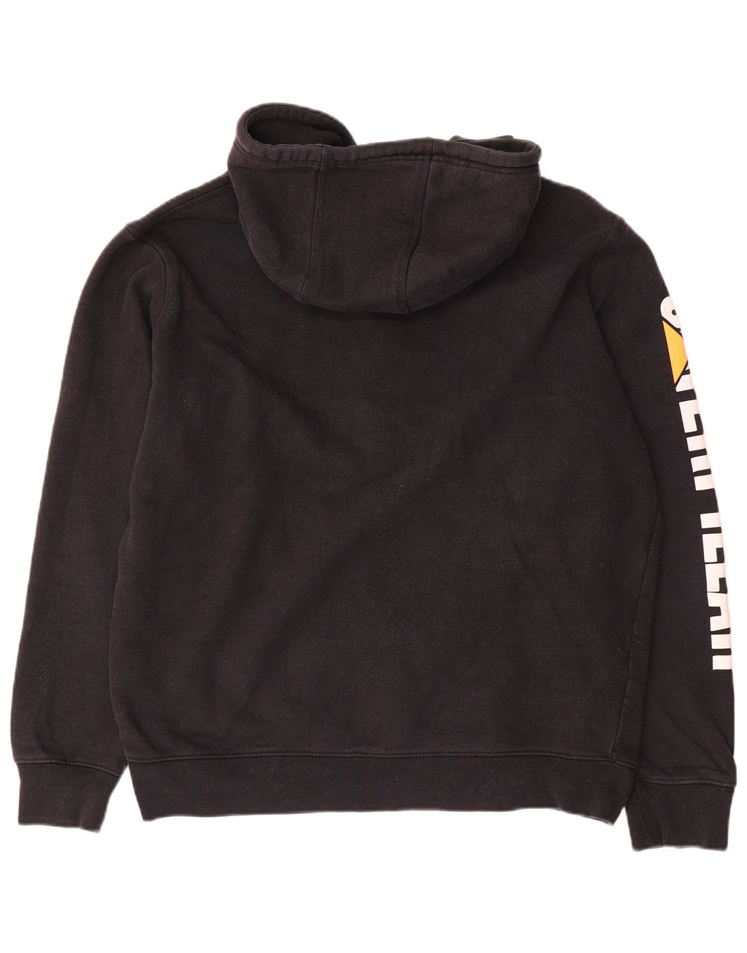 CAT Herren-Kapuzenpullover mit grafischem Reißverschluss, groß, aus schwarzer Baumwolle