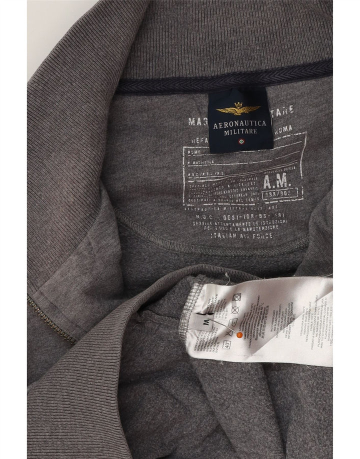 AERONAUTICA MILITARE Herren-Trainingsanzug-Oberjacke, Mittelgrau, Farbblock