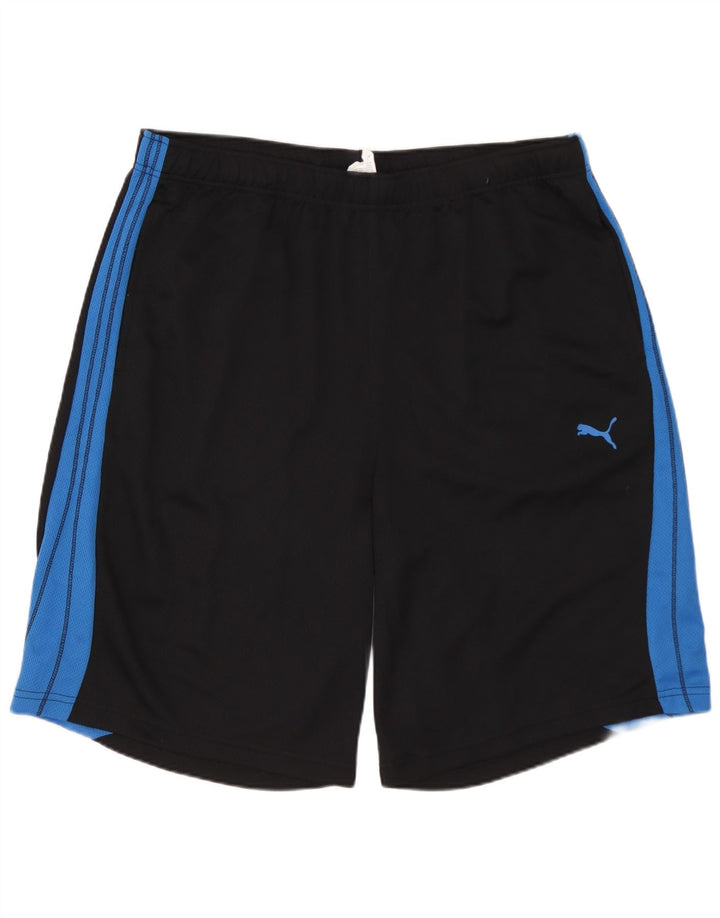 PUMA Herren-Sportshorts, groß, schwarzes Farbblock-Polyester