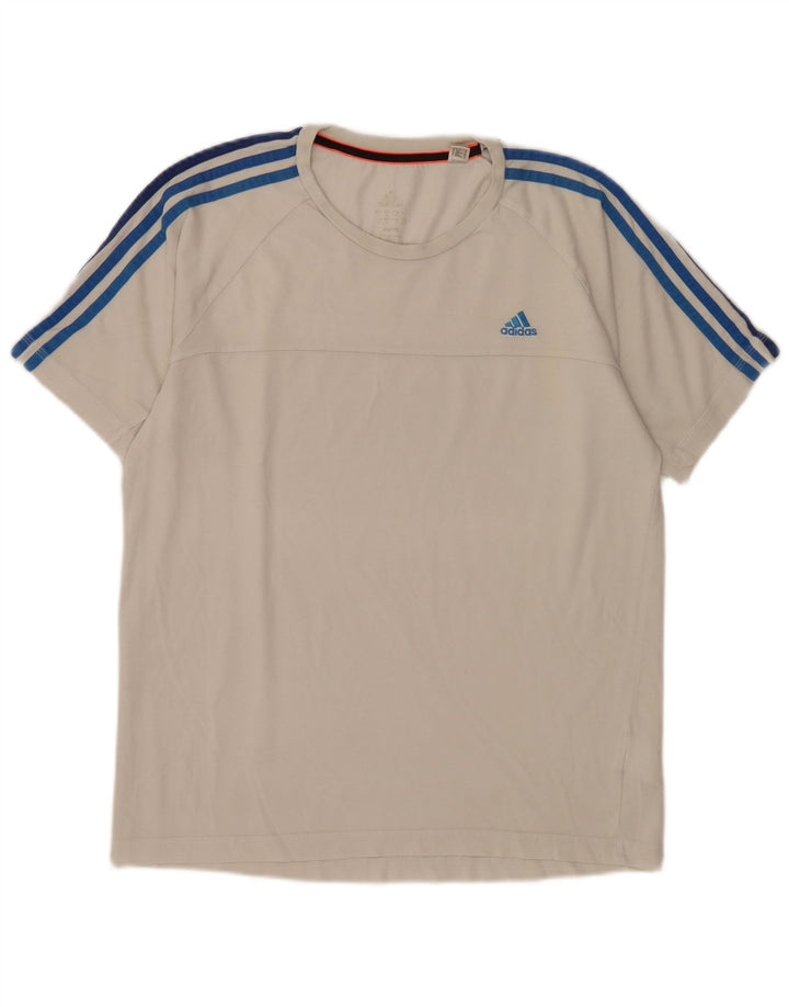 Adidas Herren T-Shirt Top Large Off White Baumwolle