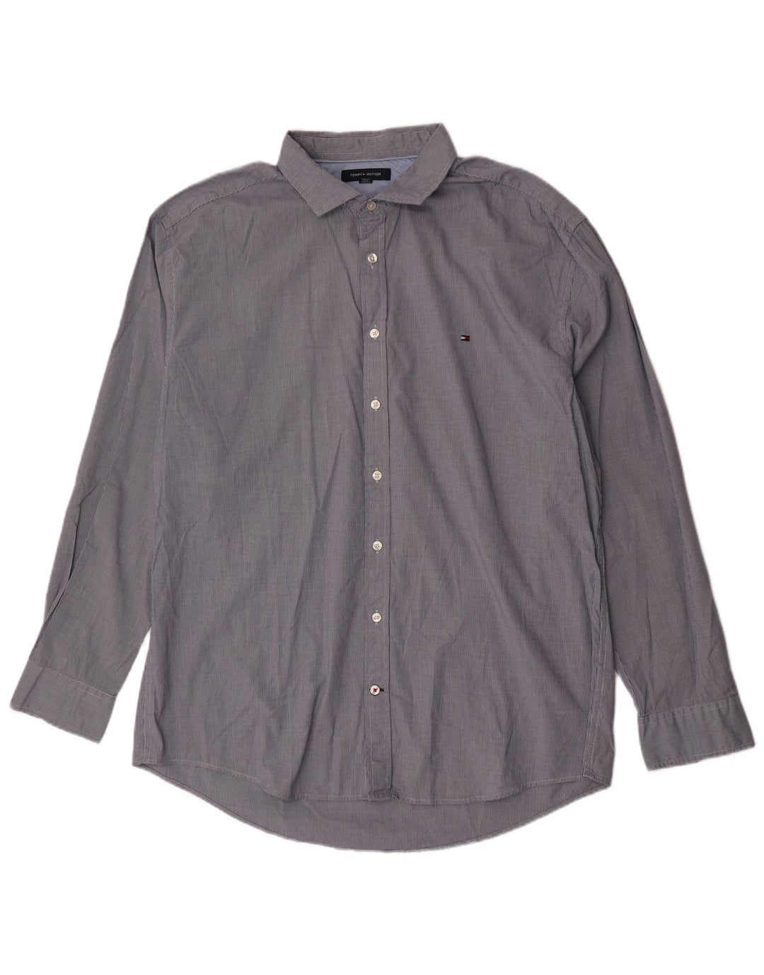 Tommy Hilfiger Herrenhemd 2XL Blauer Hahnentritt